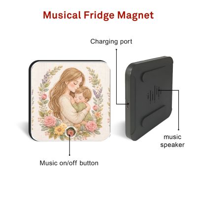 Personalized Mom Musical Fridge Magnet Rechargeable Speaker Gift